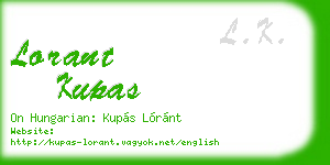 lorant kupas business card