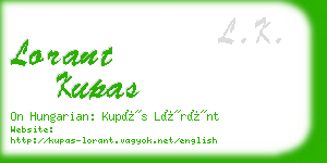 lorant kupas business card